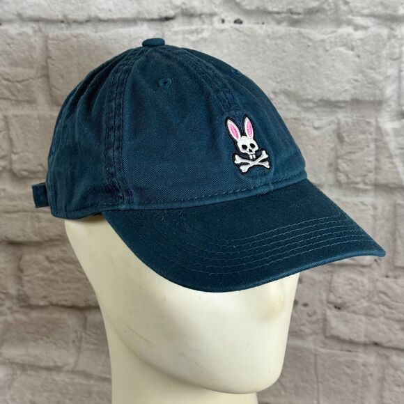 Psycho Bunny Navy Blue Baseball Cap Men's Adjustable Hat NWT Low Profile O/S - Picture 4 of 12